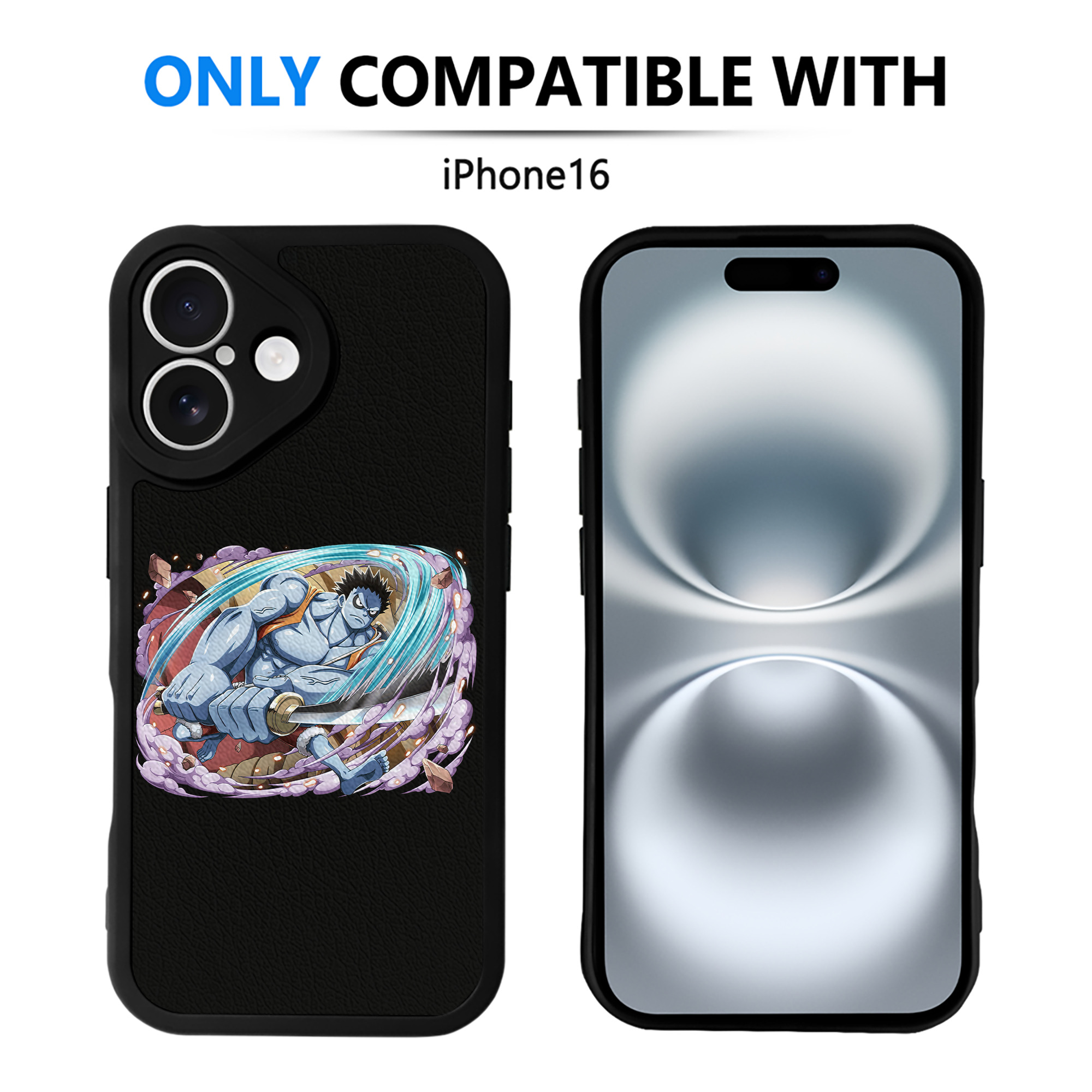 （画像用） ワンピース モンキー・D・ルフィ ONE PIECE Monkey D. Luffy 【iPhone 16シリーズ対応】シリコンスマホケース（レザー調） 材質：シリコン